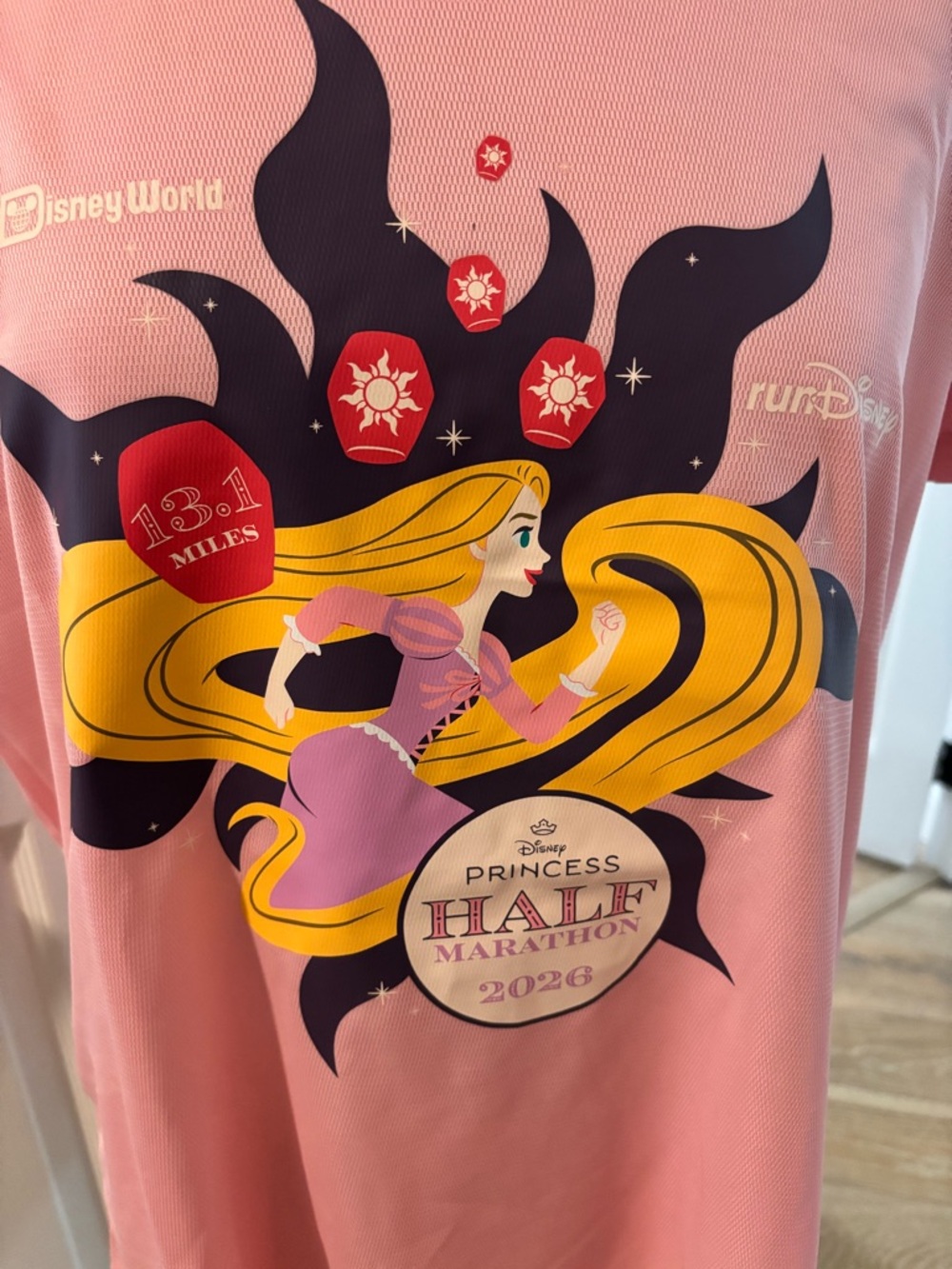 Disney Princess Half Marathon 2026 Rapunzel Pink Race Tee